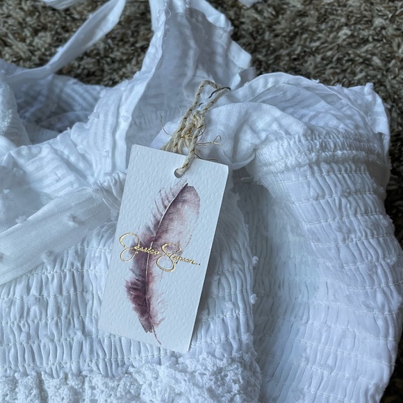 Jessica Simpson white cotton swiss dot dress - Picture 7 of 10